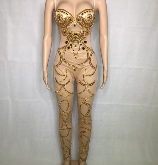 Gold Rhinestone Jumpsuit