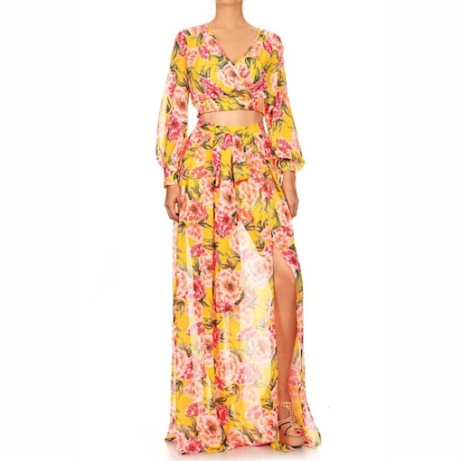 Floral Printed Chiffon 2-piece Set