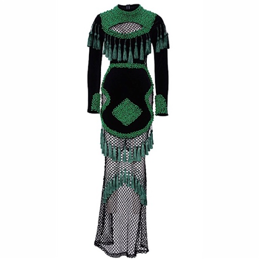 Beading Net Tassels Dress