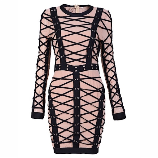 Mesh Lacing Rope  Bodycon Dress