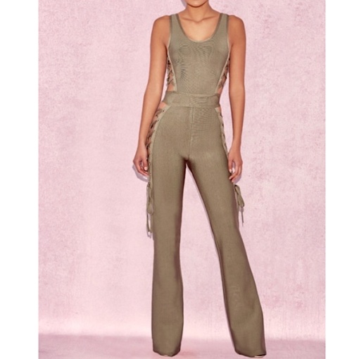 Lace Up Bandage Jumpsuit