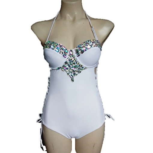 Rhinestone One Piece Swimsuit