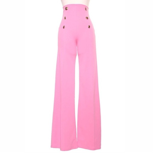 Button Wide Leg Pants