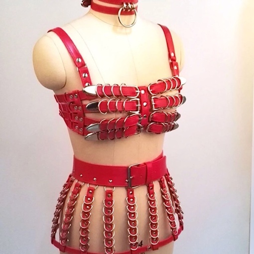 PU Leather Harness Belt Skirt Harness Waist Belt