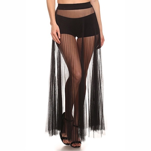 Sheer Mesh Maxi Skirt Cover Up