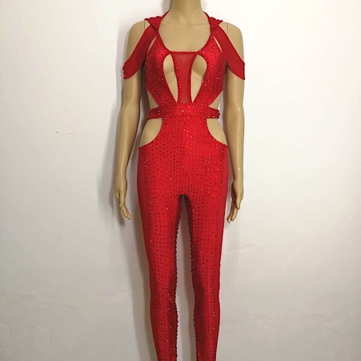 Raven Red Crystal Jumpsuit