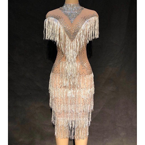 Shey Crystal Tassel Dress