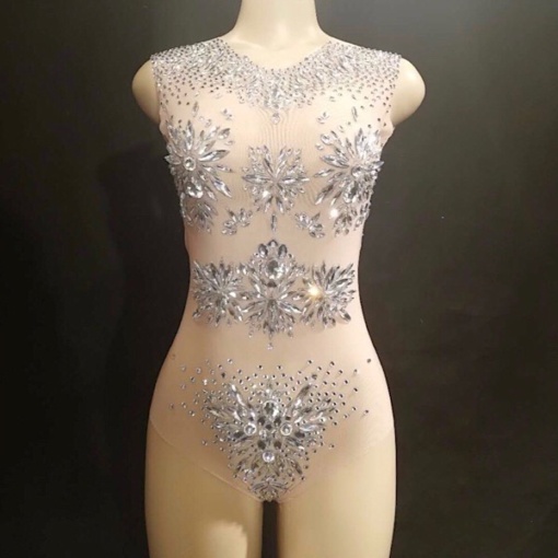 Chastity Crystal Mesh Bodysuit