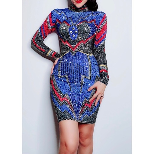 Kaysii Multi-color Crystal Dress