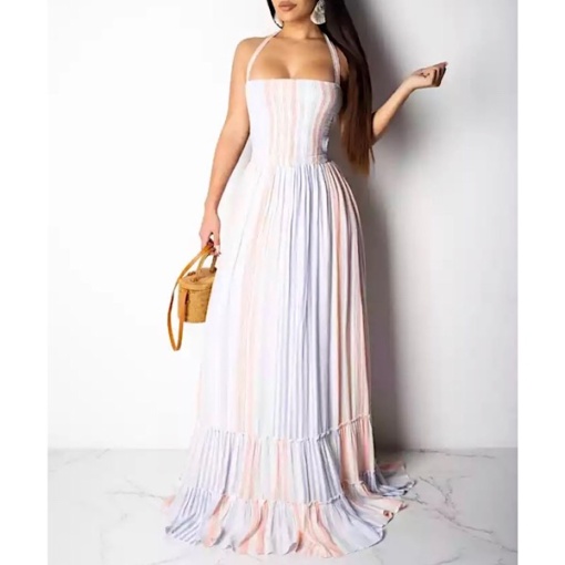 Backless Halter Maxi Dress