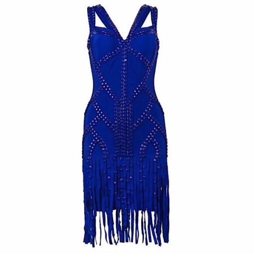 Beaded Fringe Bandage Dress