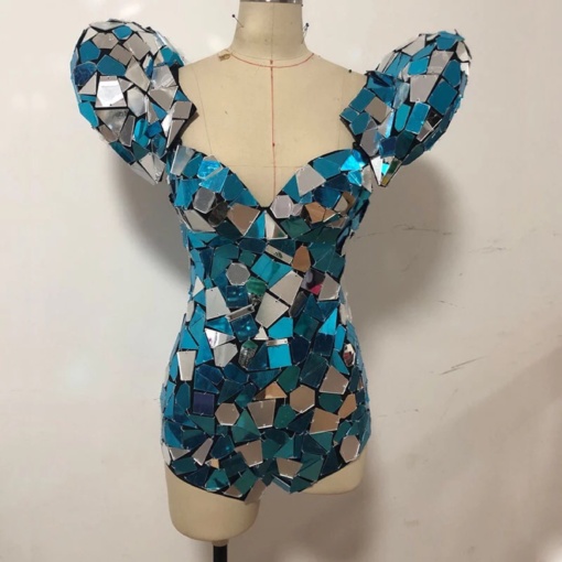 Blue and Silver Mirrors Bodysuit