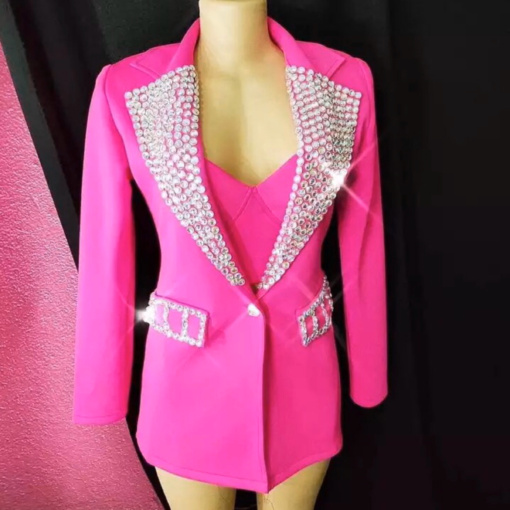 Anastacia Crystal Blazer Set