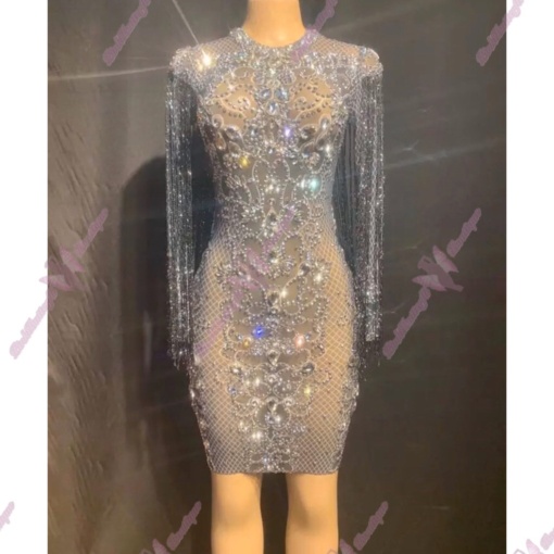 Brynnlee Mesh Crystal Dress (Short Version)