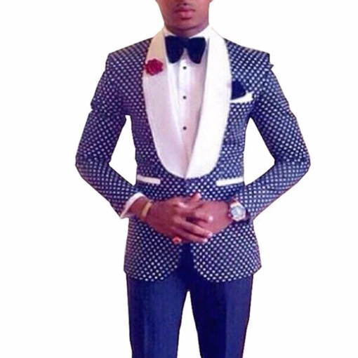 Polka Dots Royal Blue Suit