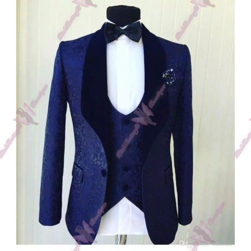 Blue Shawl Lapel Tuxedo Suit