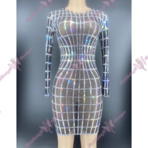 Fernanda Crystal Mesh Dress