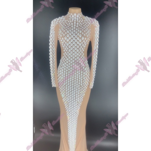 Alaia Mesh Pearl Dress