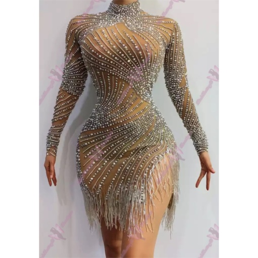 Ivanna Crystal Mesh Dress