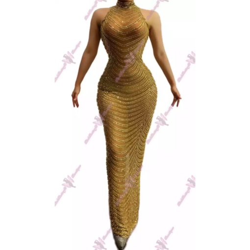 Alejandra Crystal Mesh Dress