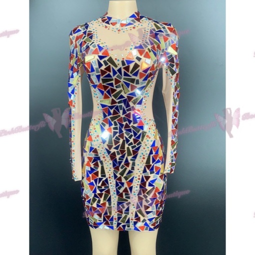 Frangi Multi-color Mirror Dress