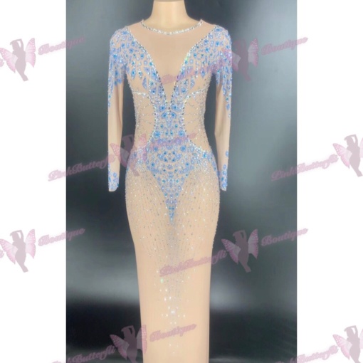 Nastur Crystal Mesh Dress