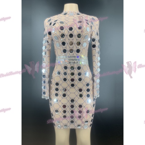 Jarnesha Mesh Crystal Dress