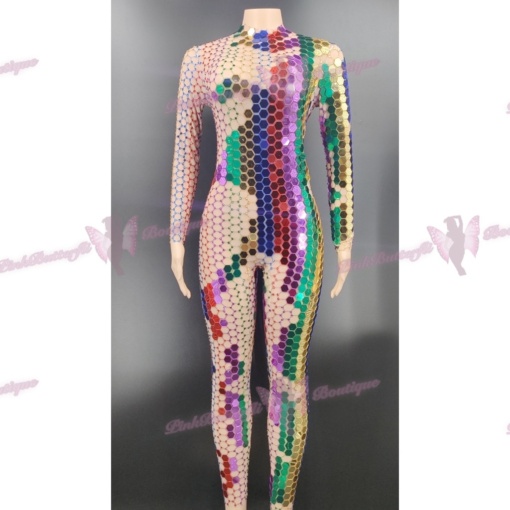 Zathi Crystal Mesh Jumpsuit