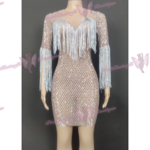 Nimia Crystal Mesh Dress