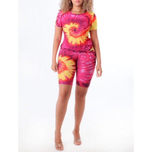 Tie Dye Top and Midi Pants Set