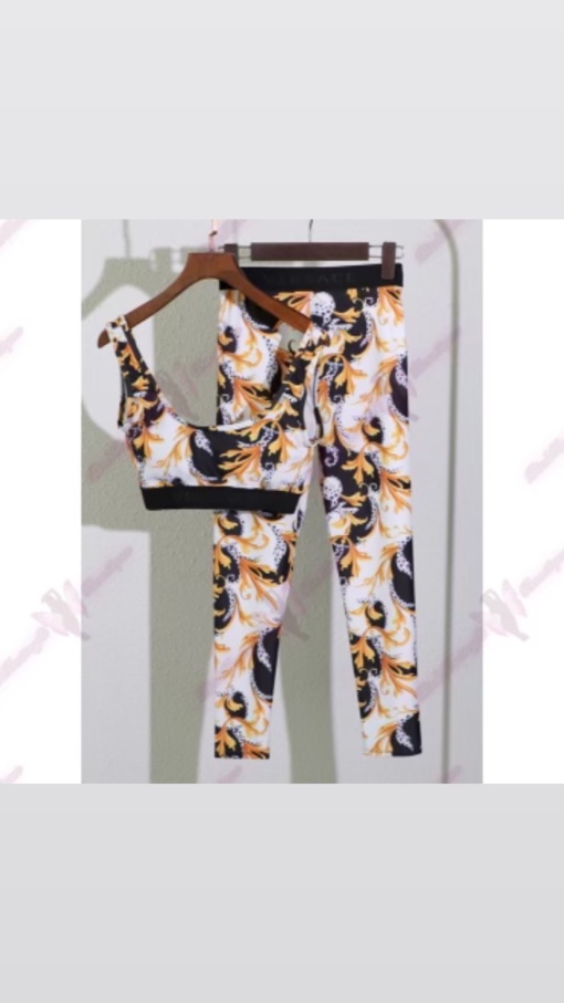 Gold Flower Two Piece Set