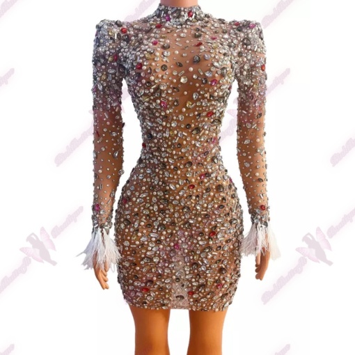 Ammarah Mesh Crystal Dress