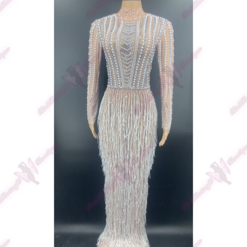 Nawal Mesh Tassel Dress