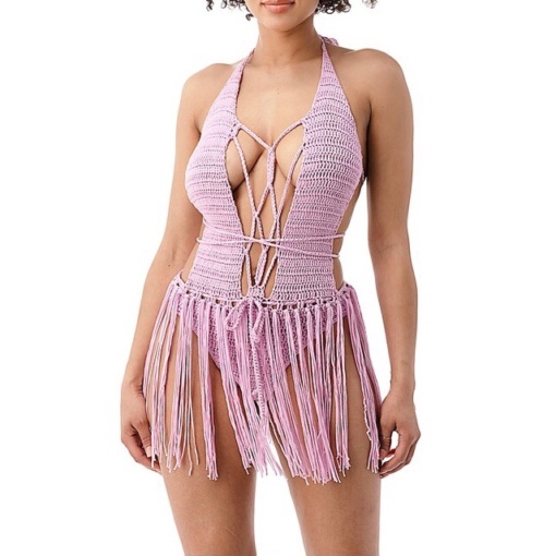 Island Crochet Fringe Swimsuit