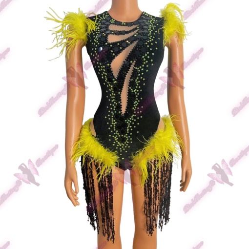 Rosamond Crystal Feather Bodysuit