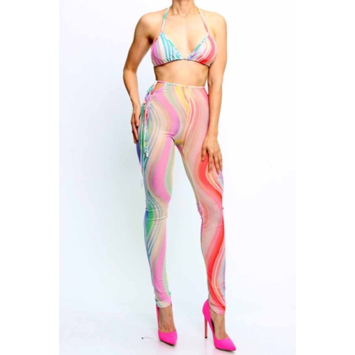 Multi Swirl Two Piece Pants Set