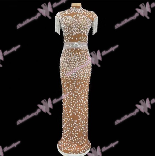 Tanishia Pearl Crystal Dress