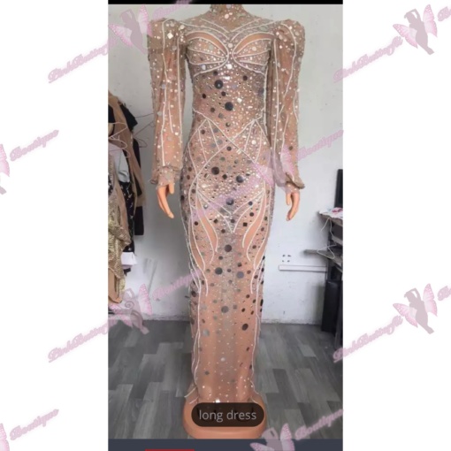 Mitchie Long Crystal Dress