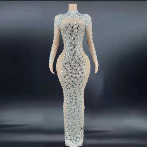 Aria Long Crystal Dress