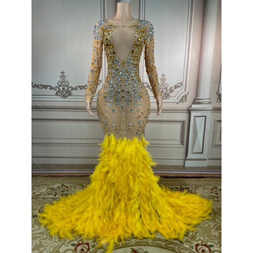 Chany Feather Crystal Dress