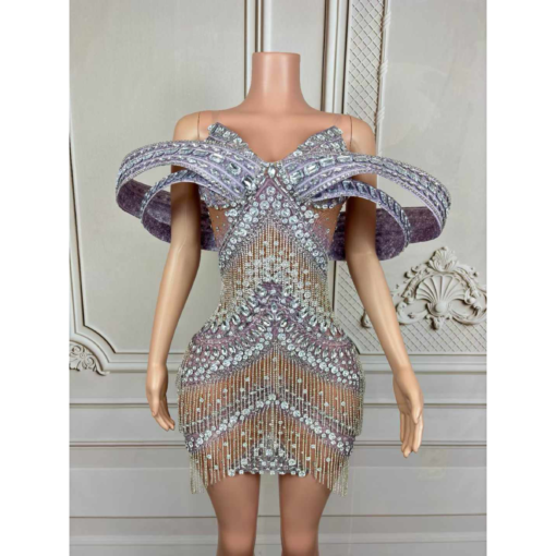 Jamiya Mesh Crystal Dress